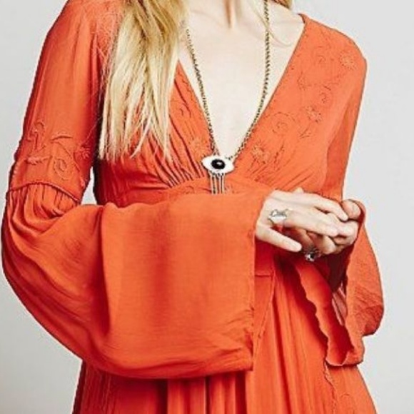 NWOT FREE PEOPLE Summer Love Dress Embroidered - Picture 2 of 8